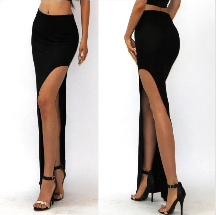 Fashion Split Skirts Women Sexy Long Sexy Skirts Open Side Spli...